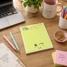 Mooie Cute Lichtgroene Leraren Waardering Notitieblok