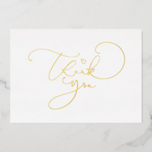 Mooie Cute Script Calligrafie Dank Je Folie Uitnodiging