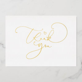 Mooie Cute Script Calligrafie Dank je wel Folie Uitnodiging