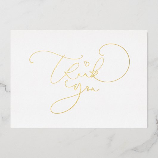 Mooie Cute Script Calligrafie Dank je wel Folie Uitnodiging (Voorkant)