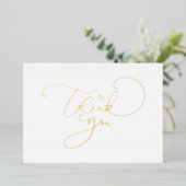 Mooie Cute Script Calligrafie Dank U Folie Uitnodiging (Staand Voorkant)