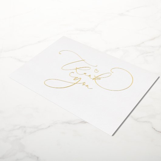 Mooie Cute Script Calligrafie Dank U Folie Uitnodiging (Gedraaid)