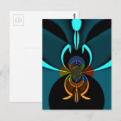 Mooie Cyaan Abstracte kunst Print Briefkaart (Voorkant / Achterkant)