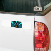 Mooie Cyaan Abstracte kunst Print Bumpersticker (Op Truck)