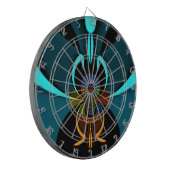 Mooie Cyaan Abstracte kunst Print Dartbord (Voorkant Links)