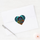 Mooie Cyaan Abstracte kunst Print Hart Sticker (Envelop)