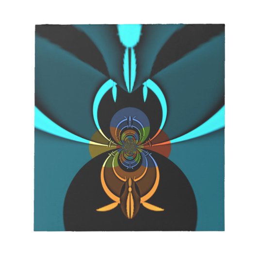 Mooie Cyaan Abstracte kunst Print Notitieblok (Voorkant)