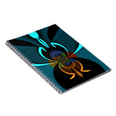Mooie Cyaan Abstracte kunst Print Notitieboek (Rechterzijde)