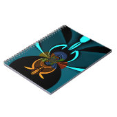 Mooie Cyaan Abstracte kunst Print Notitieboek (Linkerzijde)