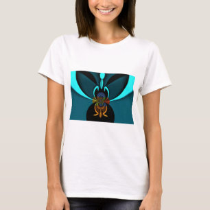 Mooie Cyaan Abstracte kunst Print T-shirt