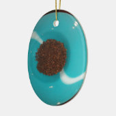 Mooie Cyaan Coffee Brown Keramisch Ornament (Links)