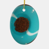 Mooie Cyaan Coffee Brown Keramisch Ornament (Voorkant)