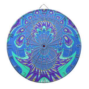 Mooie cyaanblauwe caleidoscoop vector kunst ontwer dartbord