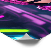 Mooie Cyberpunk Vrouw Poster (Hoek)