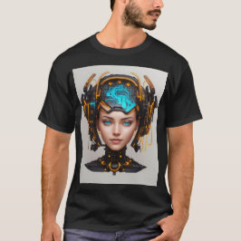 Mooie Cyborg Head met Circuits T-shirt
