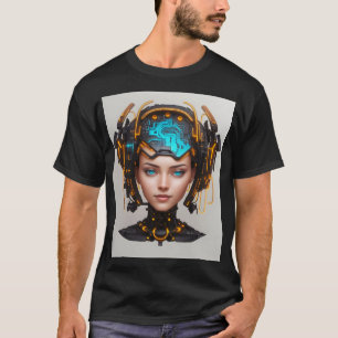 Mooie Cyborg Head met Circuits T-shirt