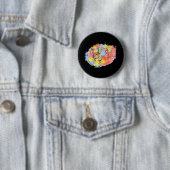 Mooie dachshond hond ronde button 5,7 cm (In situ)