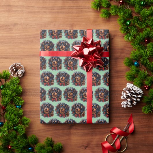 Mooie Dachshund Kerstcadeau Inpakpapier (Feestdagen Geschenken)