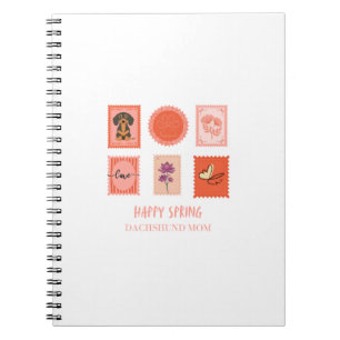 Mooie dachshund lente stempel notitieboek