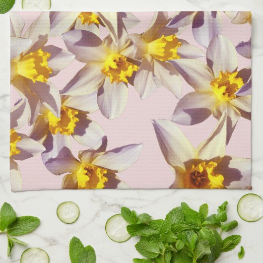 Mooie Daffodils Bloemen Theedoek (Gevouwen)