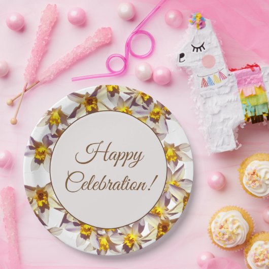 Mooie Daffodils Flowers Custom Paper Borden Papieren Bordje (Feest)