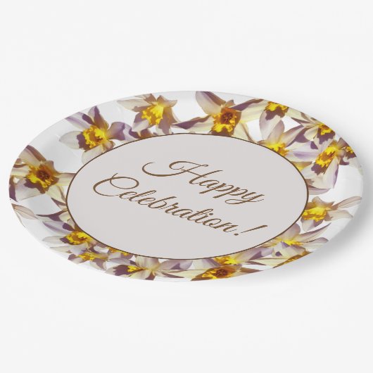 Mooie Daffodils Flowers Custom Paper Borden Papieren Bordje (Gekanteld)