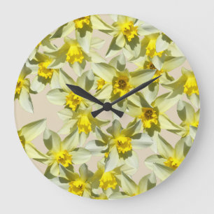 Mooie Daffodils Flowers Wall Clock Grote Klok