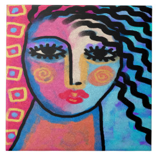 Mooie Dag Abstract Digitaal Schilderij van een Vro Tegeltje