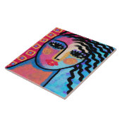 Mooie Dag Abstract Digitaal Schilderij van een Vro Tegeltje (Zijkant)