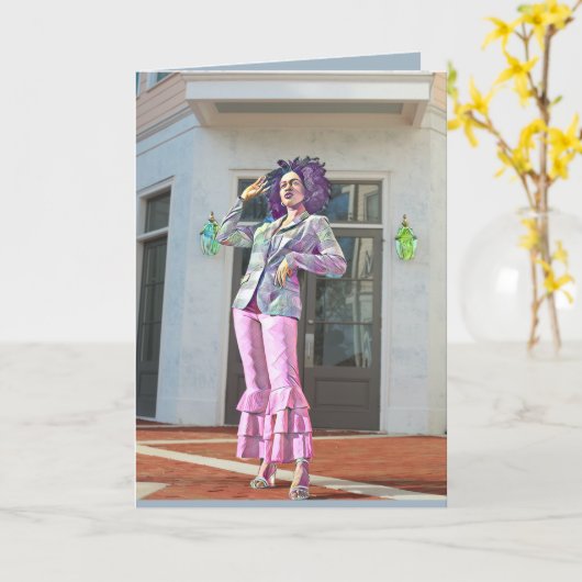 Mooie dag Afrikaanse / Afro-Amerikaanse blanco beg Kaart (Gele Bloem)