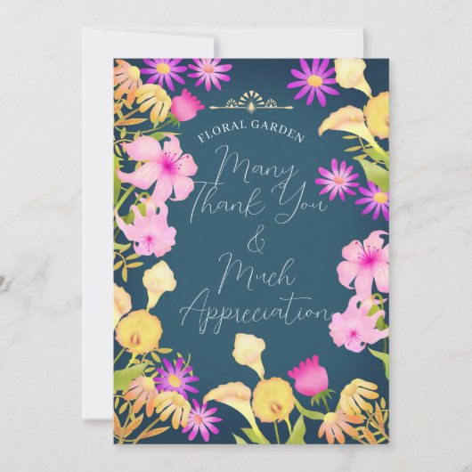 Mooie dag blauw bedankkaart (Voorkant)