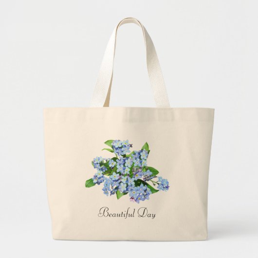 Mooie dag  blauwe bloemen Canvas tas (Voorkant)