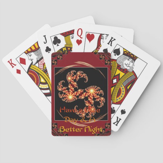 Mooie Dag Energie Poker Deck: Rood Wervelend Dynam Pokerkaarten (Achterkant)