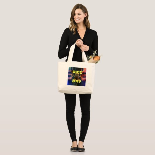 Mooie dag grote tote bag (Voorkant (model))