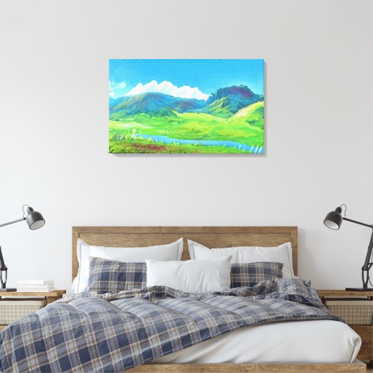 Mooie dag in de heuvels canvas afdruk (Insitu (Slaapkamer))