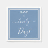 Mooie dag lei blauw wit servet (Voorkant)