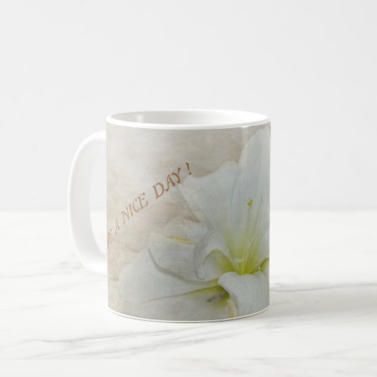 Mooie dag met witte bloesem koffiemok (Voorkant links)