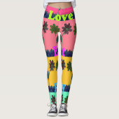 Mooie dag mooie liefde eet Florale kunst design Leggings (Voorkant)