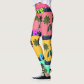 Mooie dag mooie liefde eet Florale kunst design Leggings (Links)