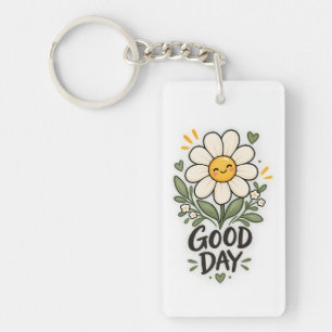 Mooie Dag Mooie Madelief Botanische Ontwerp Sleute Sleutelhanger
