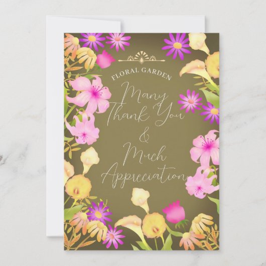 Mooie dag Olive Green Bedankkaart (Voorkant)