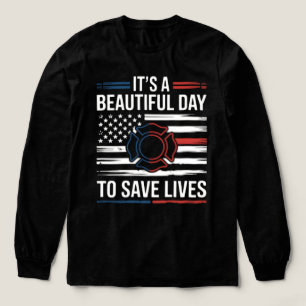 Mooie Dag Om Levens Te Redden Brandweerman PNG Tri-Blend Shirt