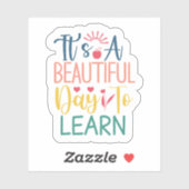 Mooie dag om te leren - Custom-cut vinyl Stickers (Vel)