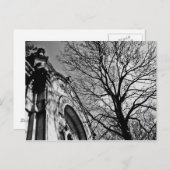 Mooie dag op de begraafplaats in zwart-wit briefkaart (Voorkant / Achterkant)