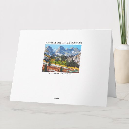 Mooie dag op de berg kaart (Achterkant)