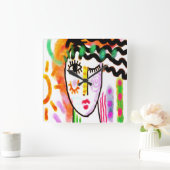 Mooie dag originele Abstracte kunst Vierkante Klok (Huis)