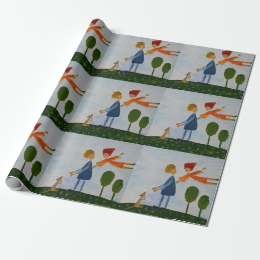 Mooie dag romantische wandeling mat inpakpapier (Uitgerold)