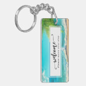 Mooie dag strand vakantie verhuur sleutelhanger (Voorkant Links)