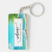 Mooie dag strand vakantie verhuur sleutelhanger (achterkant)