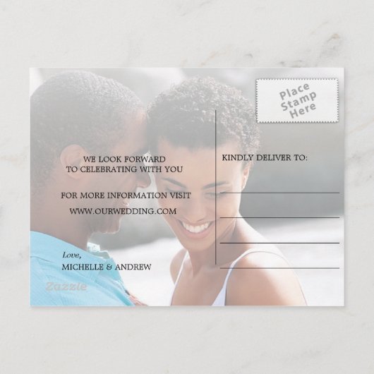 Mooie dag / tropisch eiland strand Bewaar de datum Aankondigingskaart (Achterkant)